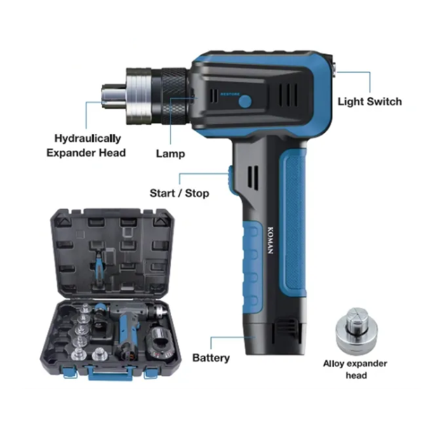 Lithium Tube Expander KM-E300A For 3/8",1/2",5/8",3/4",7/8",1",1-1/8" (Set includes KM-E300A, KM-532)